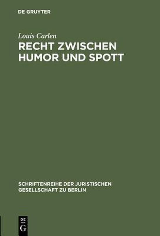 Foto: Schriftenreihe der juristischen gesellschaft zu berlin recht zwischen humor und spott