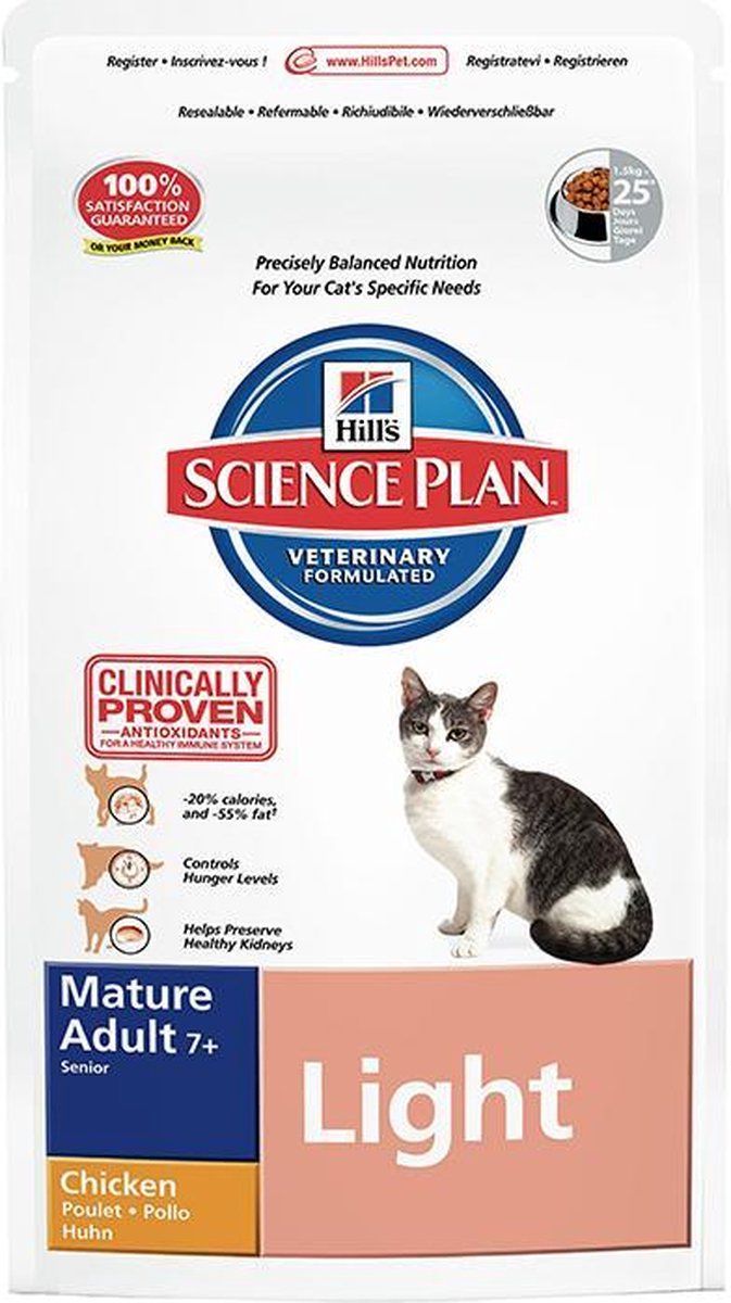 Hill's Science Plan Light Senior 7+ - Kip - Kattenvoer - 1.5 kg