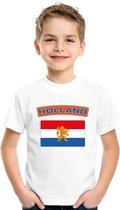 T-shirt met Nederlandse vlag wit kinderen 158/164