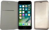 Apple iPhone 7 Hoesje Flip Wallet Portemonnee Book Case Cover Grijs / Goud met Polycarbonaat Houder - 360 Graden Telefoonhoesje