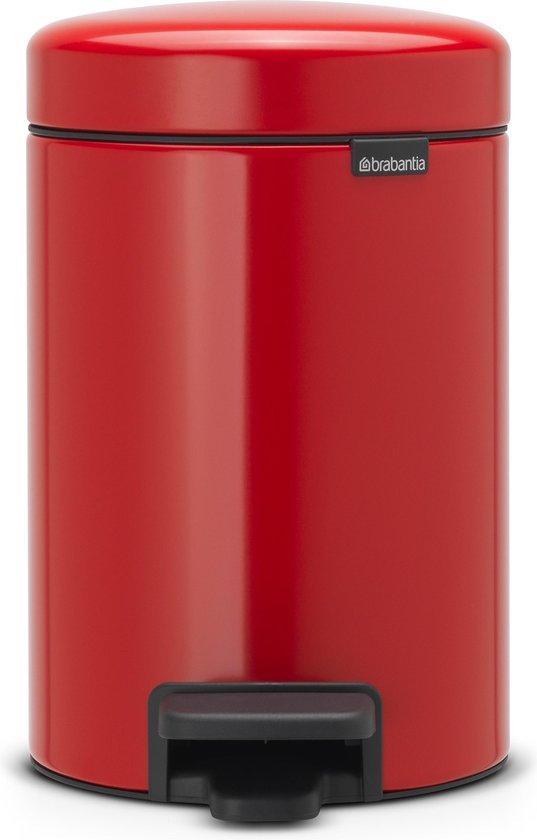 Brabantia NewIcon poubelle à pédale 3 litres avec seau intérieur synthétique - Passion Red