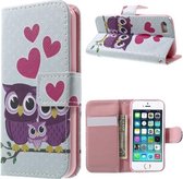 Qissy Sweet Owl Family portemonnee case hoesje voor iPhone 7