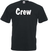 Mijncadeautje Unisex T-shirt zwart (maat L) Crew - tekst voorzijde