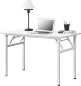 Eettafel bureau 120x60x75 - 76,4 cm opvouwbaar verstelbaar wit