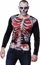 Halloween - Heren shirt bloederige zombie Karkas M/l (50-52)