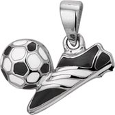 The Kids Jewelry Collection Hanger Voetbalschoen - Zilver Gerhodineerd