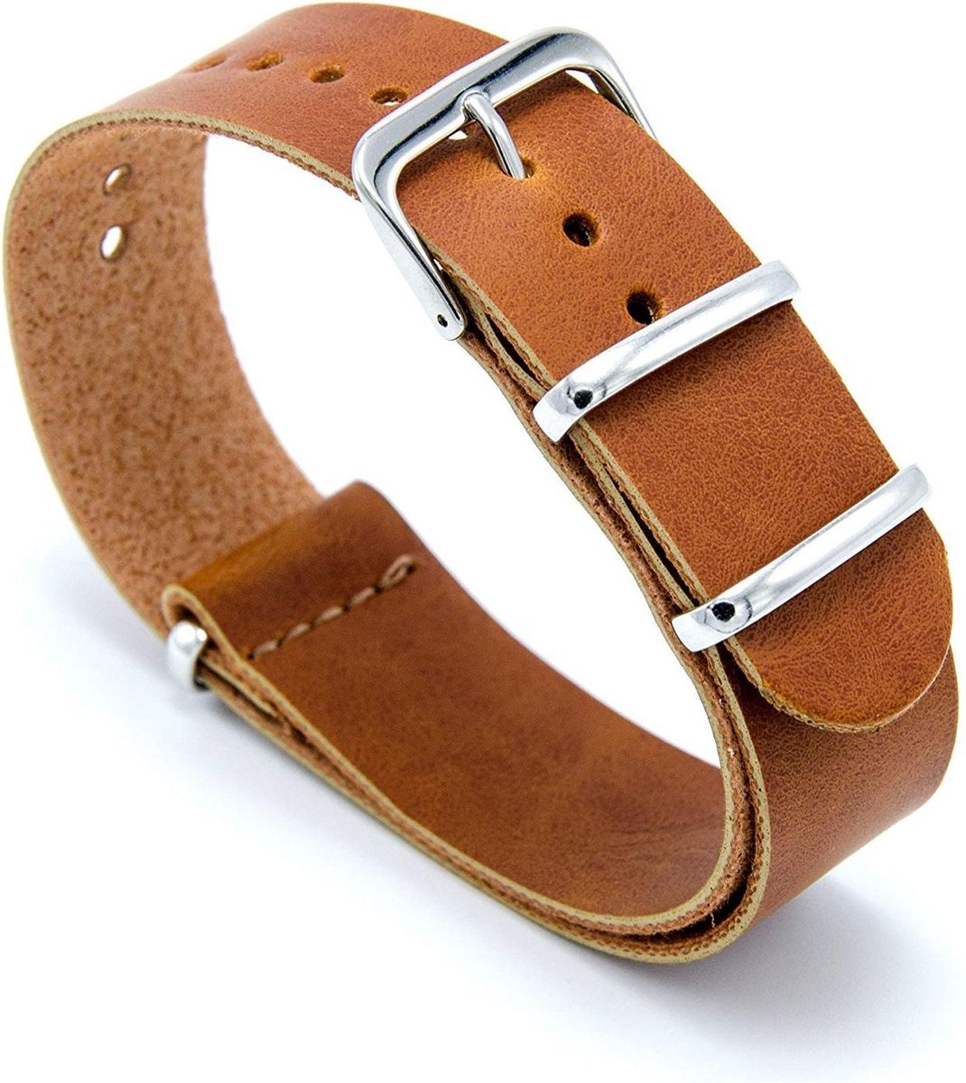 PU-Leren NATO Horlogeband Bruin 22mm