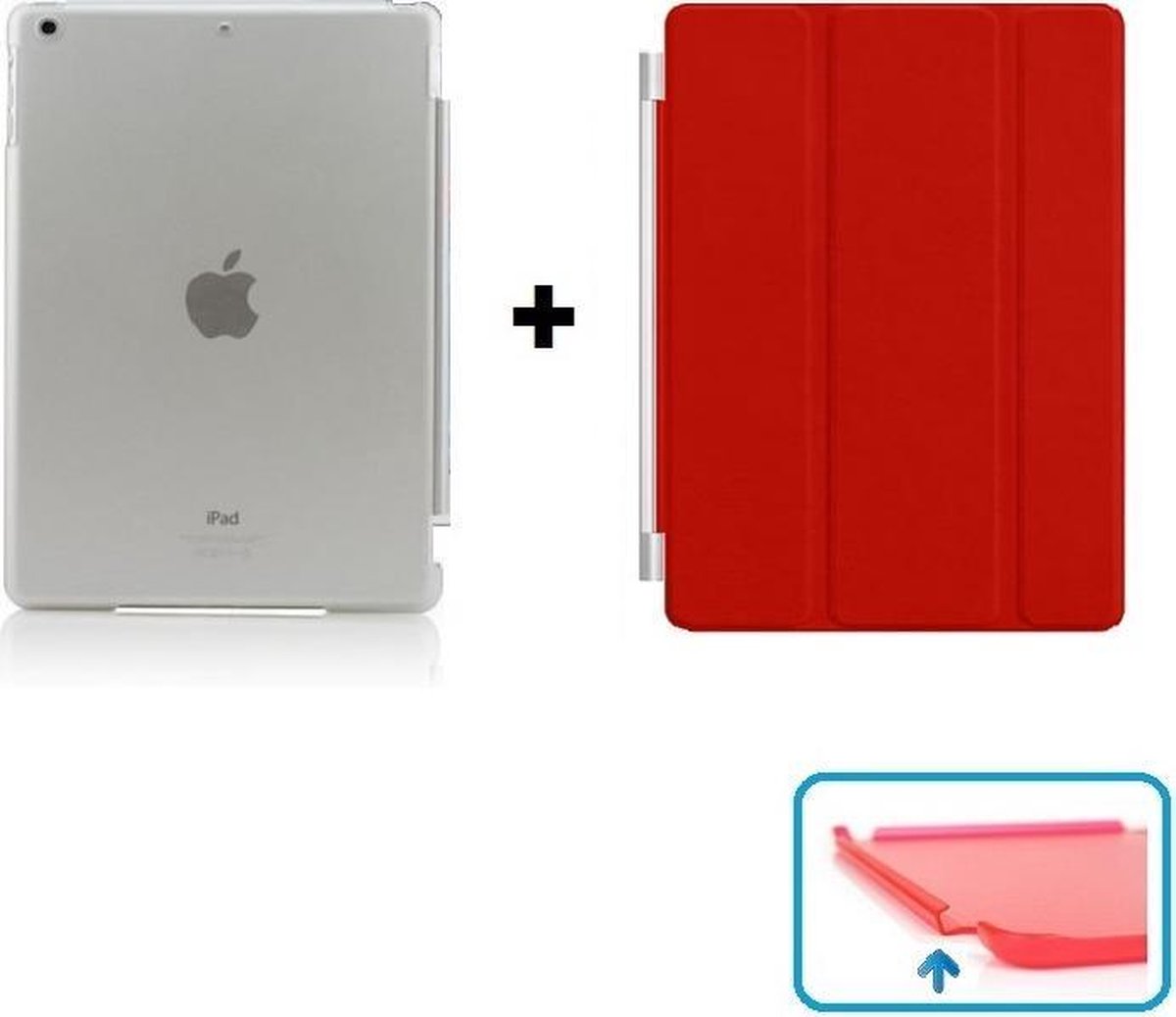Apple iPad Air 2 Smart Cover Hoes - inclusief Transparante achterkant - Rood