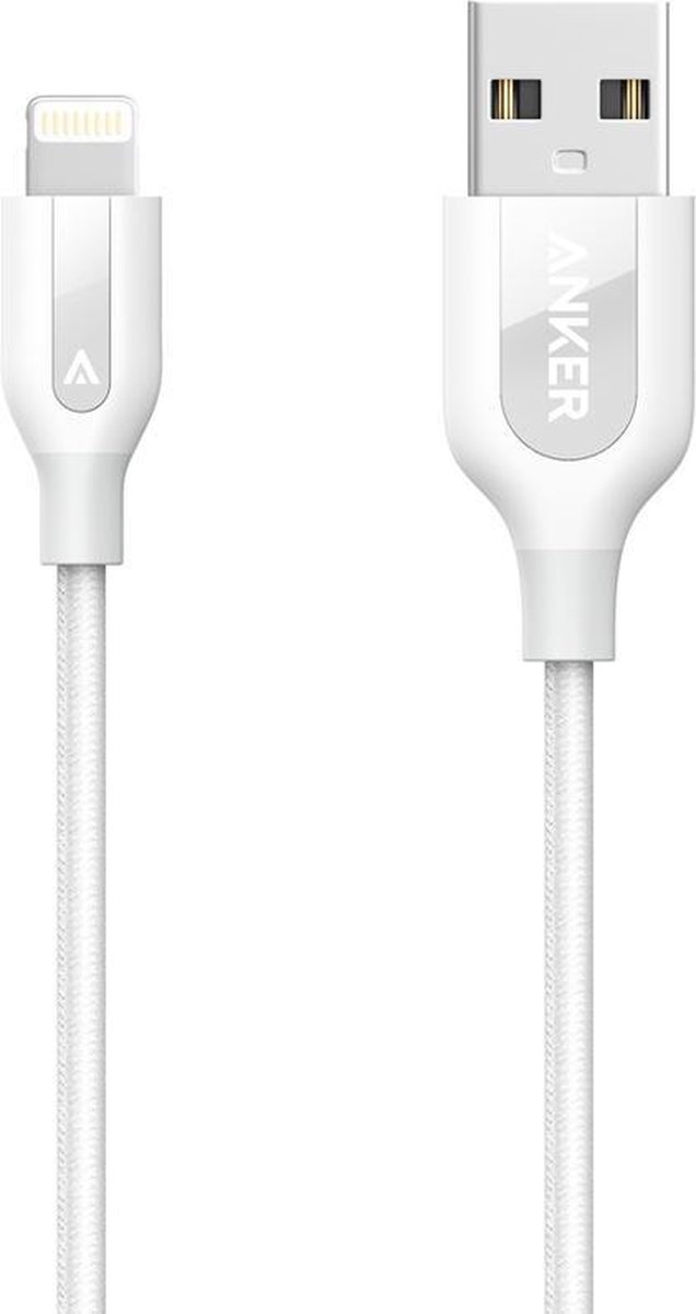 Anker PowerLine+ Apple Lightning Kabel 90cm Wit NKER POWERLINE+ LIGHTNING CABLE 90CM WH