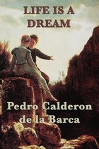 Boek "Life is a Dream" van Pedro Calderon de la Barca met op de omslag twee personen zittend op rotsen.