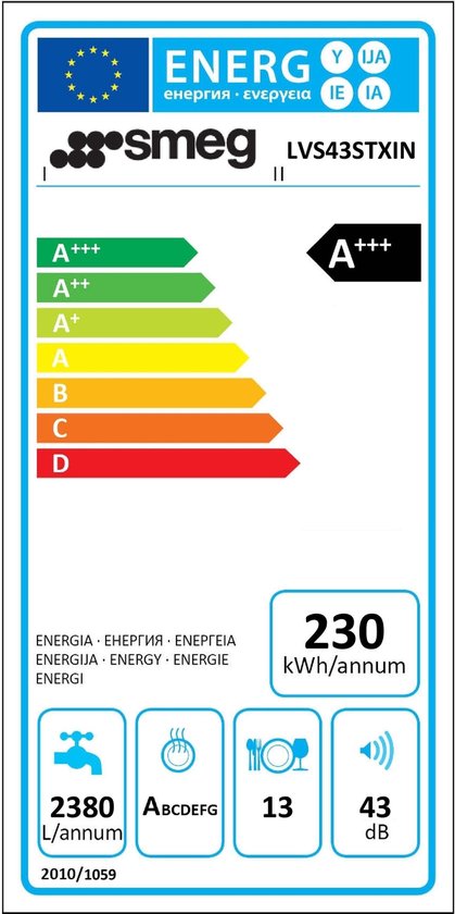 SMEG LVS43STXIN / Vrijstaand