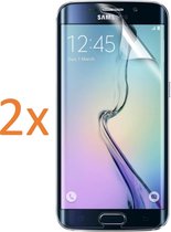 2x Screenprotector voor Samsung Galaxy S6 Edge - Edged (3D) Glas PET Folie Screenprotector Transparant 0.2mm 9H (Full Screen Protector) - (Two Pack / Duo-pack)