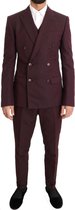 DOLCE & GABBANA BORDEAUX SLIM 3 PIECE DOUBLE BREASTED SUIT