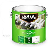 Cetabever tuinhout beits dekkend zijdeglans 300 wit - 750 ml.