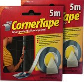 CornerTape voor strakke kitvoeg in hoeken, 2 rollen á 5 meter