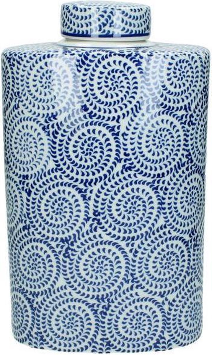 HD Collection Vaas - Porselein - Blauw - 18x10x30 cm