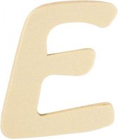 Houten letter E 6 cm