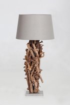Tafellamp Peren Brocant, Kapje Vlas Linnen 60cm