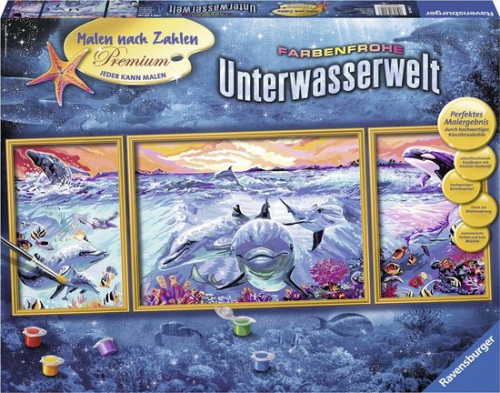 Handschrift kom attribuut Ravensburger Schilderen op nummer Kleurrijke onderwaterwereld - Hobbypakket  | bol.com