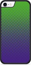 iPhone 8 Hardcase hoesje lime paarse cirkels - Designed by Cazy