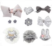 Haarspeldjes meisje - set grijs zilver kleur- speldjes en haarschuifjes - geschenkset- 10 stuks