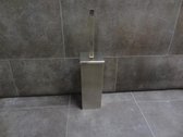 Plieger Toiletborstelgarnituur Inox zilver Chroom Carre / Cube toiletborstel