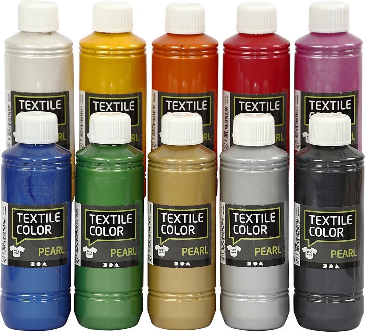 Textile Color, 10x250 ml, kleuren assorti
