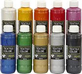 Couleur textile, 10x250 ml, couleurs assorties