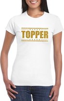 Wit Topper shirt in gouden glitter letters dames - Toppers dresscode kleding XXL