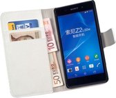 HC Bookcase Wit Flip Wallet case Telefoonhoesje Sony Xperia Z2