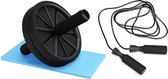 Training Set Trainingswiel + Verzwaard Springtouw met Soft Grip | Foam Grip | Fitness | Boksen | Krachttraining | Core Trainen