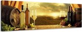 Wijnvaten - Canvas Schilderij Panorama 158 x 46 cm