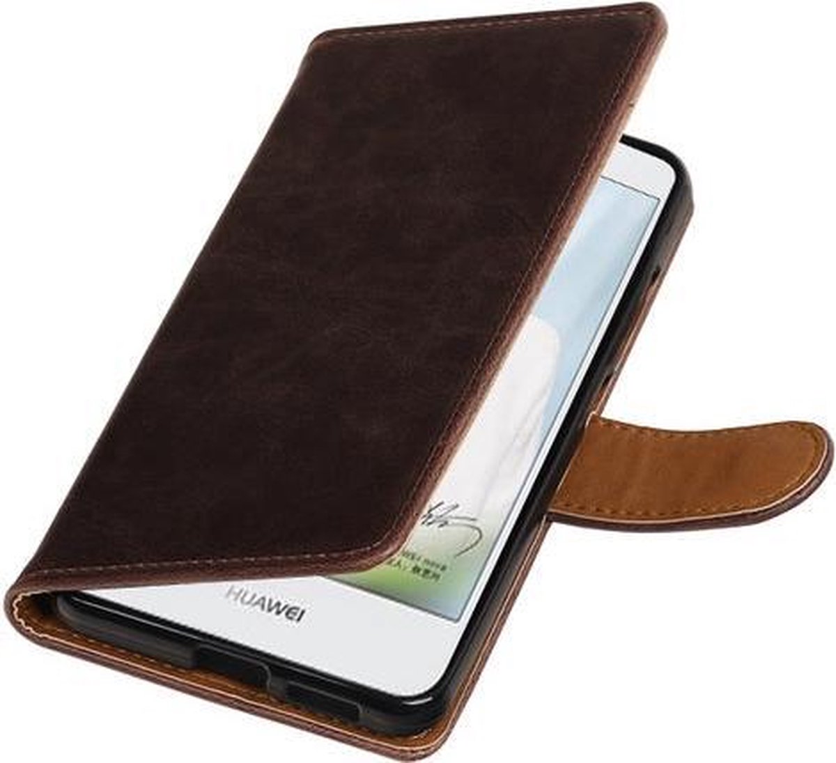 BestCases.nl Rood Pull-Up PU booktype wallet cover hoesje voor Huawei Nova