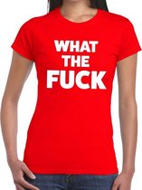What the Fuck tekst t-shirt rood dames L