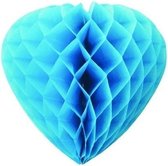 Turquoise decoratie hart 30 cm