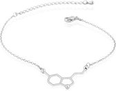24/7 Jewelry Collection Molecuul Armband - Serotonine - Glanzend - Zilverkleurig