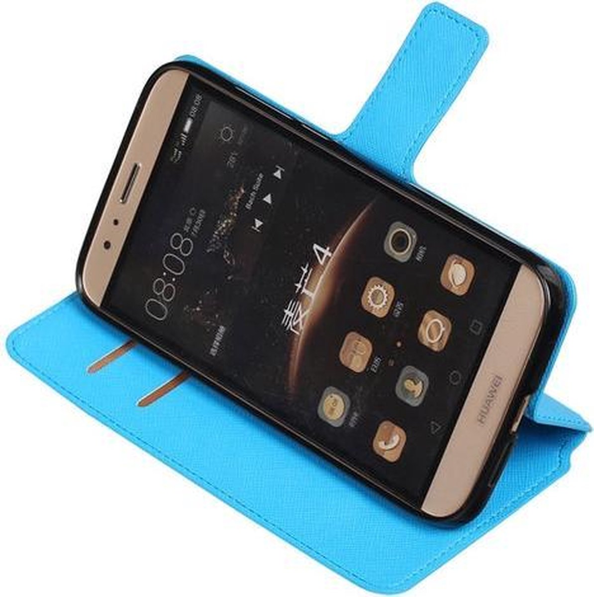 BestCases.nl Blauw Huawei G8 TPU wallet case booktype hoesje HM Book