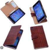 "Bestcases  ""Slang"" Rood Bookcase Cover Hoesje Sony Xperia Z2"