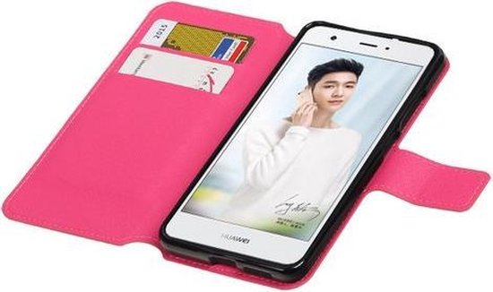 BestCases.nl Étui portefeuille en TPU rose Huawei Nova Plus, type livre, HM Book