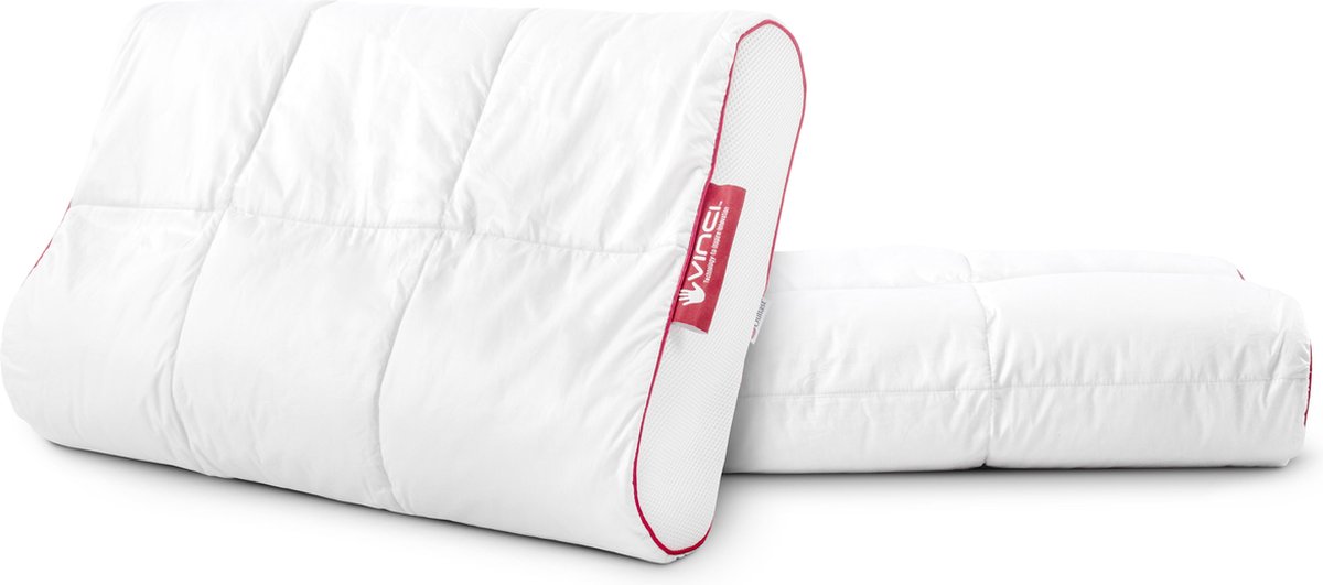 Outlast Vinci Micropercal Deluxe Contour - Kussen - Dons/Veren - 63x37x15 - Wit