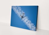 Vliegtuig in de lucht | Canvasdoek | Wanddecoratie | 150CM x 100CM | Schilderij | Foto op canvas