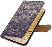 Bloem Bookstyle Hoesje - Wallet Case Telefoonhoesjes - Geschikt voor Samsung Galaxy J2 (2016 ) J210F Blauw