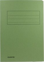 125x Class'ex dossiermap, 3 kleppen 23,7x34,7cm (voor folio), groen