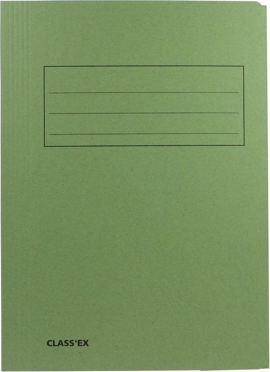 125x Class'ex dossiermap, 3 kleppen 23,7x34,7cm (voor folio), groen