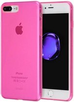 Coque en silicone TPU transparente rose pour iPhone 8 Plus