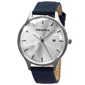 Prisma Herenhorloge P.1626.629F Lederen band Zilver