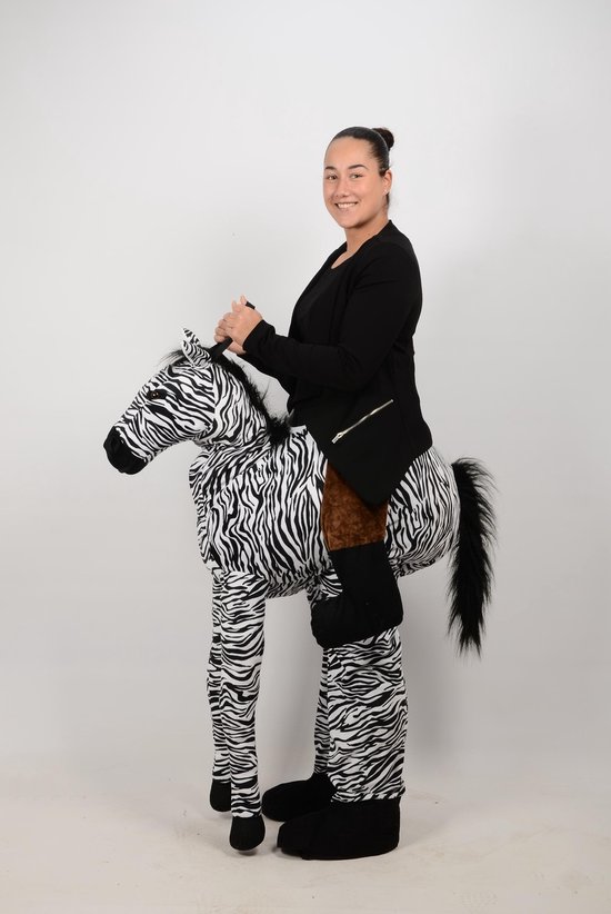 Carnavalskleding - Zebra Instap Pak / Kostuum - Dierenpak - Unisex - One Size - Volwassen