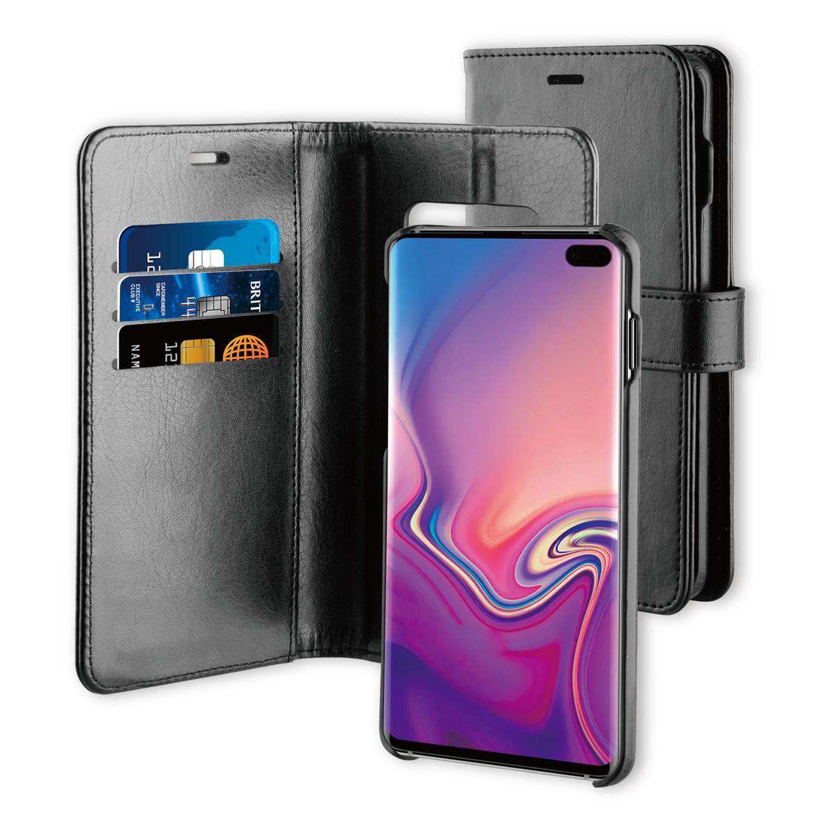 BeHello Samsung Galaxy S10+ Hoesje I 2-in-1 Wallet Case met Ruimte Voor 3 Pasjes Zwart