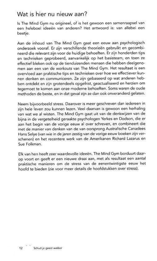 Pagina met tekst over de 'Mind Gym' en de psychologische theorieën die eraan ten grondslag liggen.