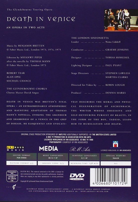 Benjamin Britten - Death In Venice (Dvd), Robert Tear | Dvd's | bol